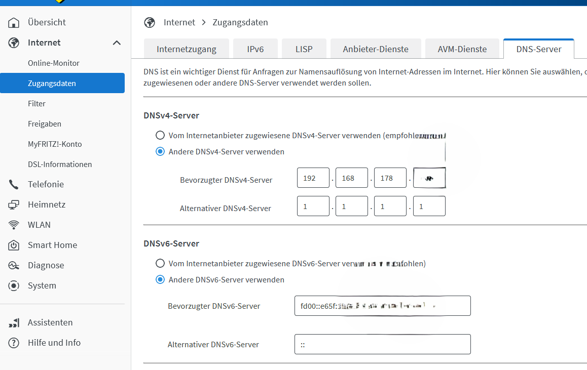 DNS-Servereinstellungen