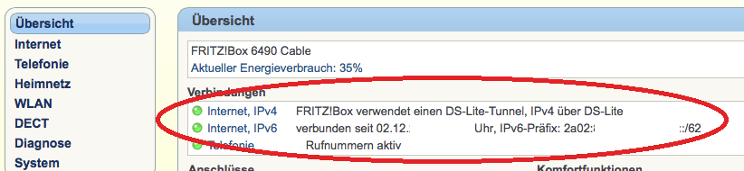 ds-lite tunnel für IPv4